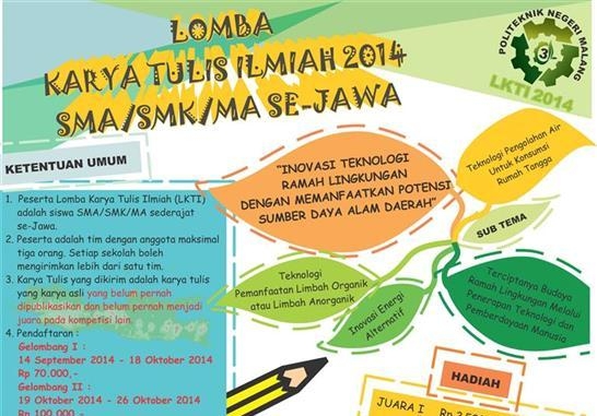 Lomba Karya Ilmiah SDA (Sumber Daya Air) Untuk SMA Sederajat