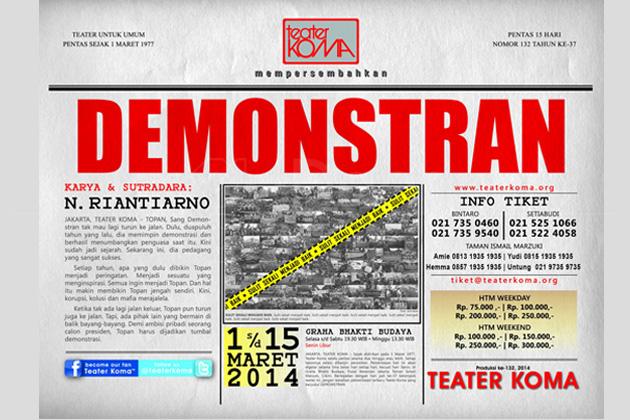 Teater Koma Pagelarkan “Demonstran”