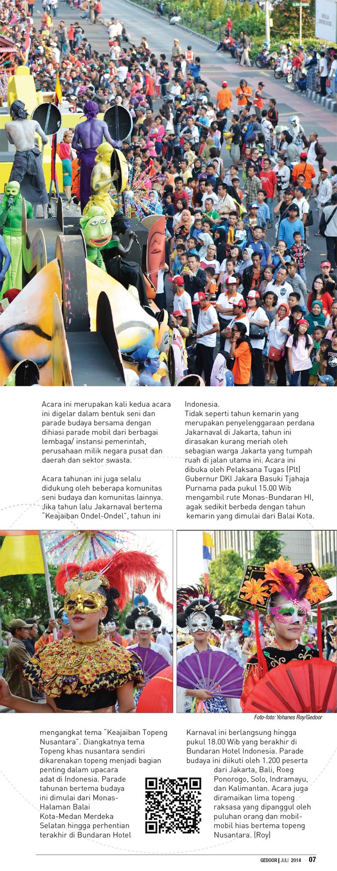 Jakarnaval 2014, Keajaiban Topeng Nusantara