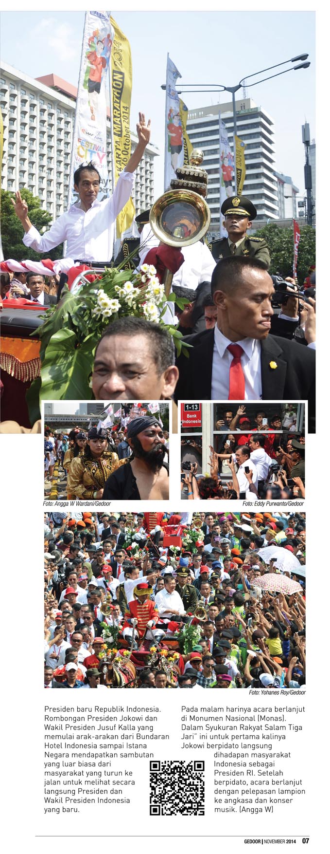Kirab Budaya Antar Jokowi - Jusuf Kalla Menuju Istana