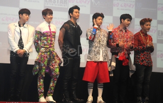 Bikin Kejutan, 2PM Hadiri Press Conference World Tour ‘Go Crazy in Jakarta 2015
